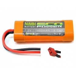 DuraTrax 1600mAh NiMH 7.2V 6-Cell 1/18 Scale RC18 Series, Flat Battery Pack