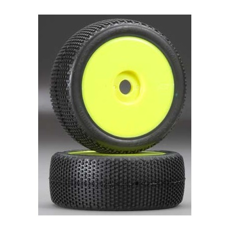 JConcepts Hybrids 1/8 Buggy Tire Green w/Yellow Whl (2)