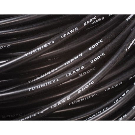 Turnigy Pure-Silicone Wire 12AWG (10cm) BLACK