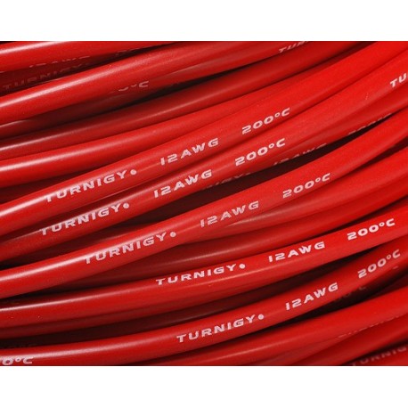 Turnigy Pure-Silicone Wire 12AWG (10cm) RED