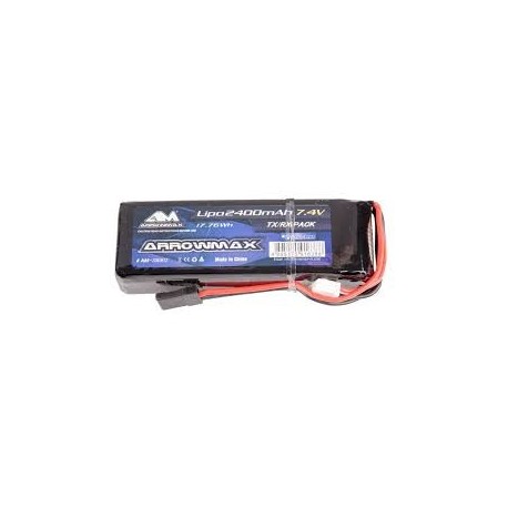 Arrowmax 2400mAh 2S 7.4v LiPo TX/RX battery pack